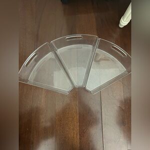Lot of 3 Clear Plastic Stackable Lazy Susan Containers - Perfect for Organizing